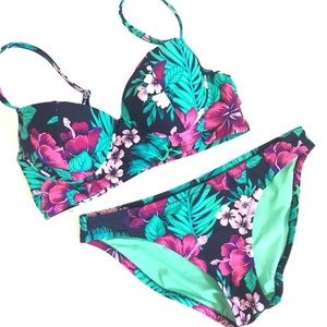 Barely Worn Tropical Two Piece Swimsuit